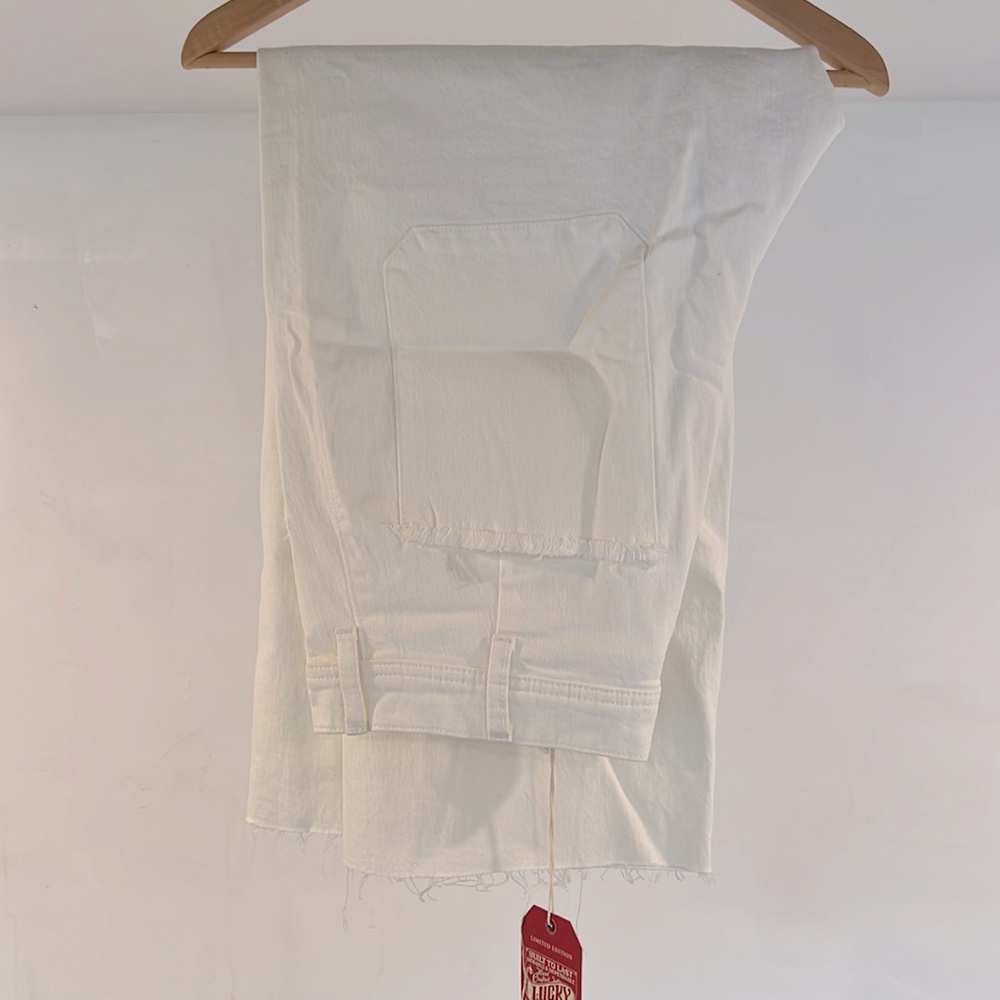 Lucky Brand White high rise, wide leg jeans